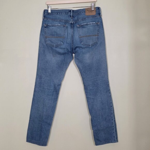 Abercrombie & Fitch Jeans Men 32 x 32 (30) Light Blue Cotton Preppy Western FLAW - Picture 2 of 16